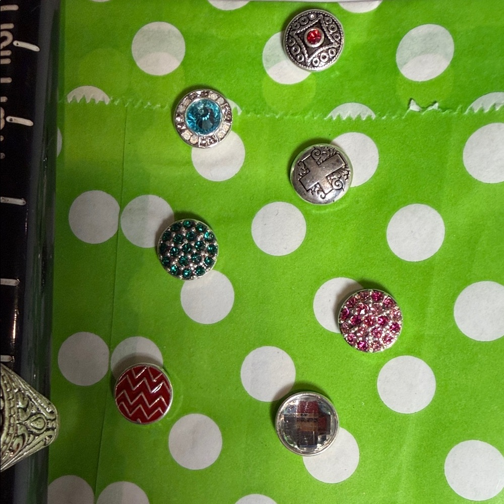 Intricate Silver Tone Ring Interchangeable Magnets - image 5